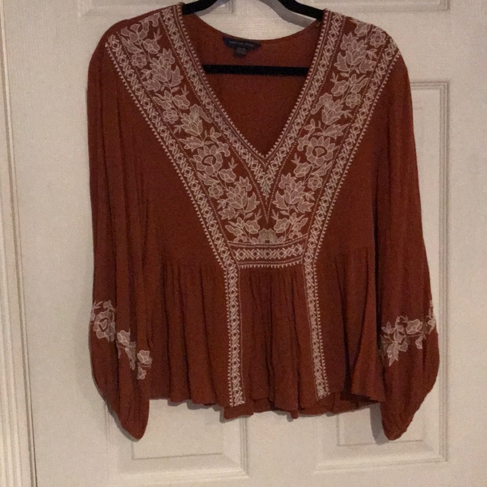 Tan flowy shirt
